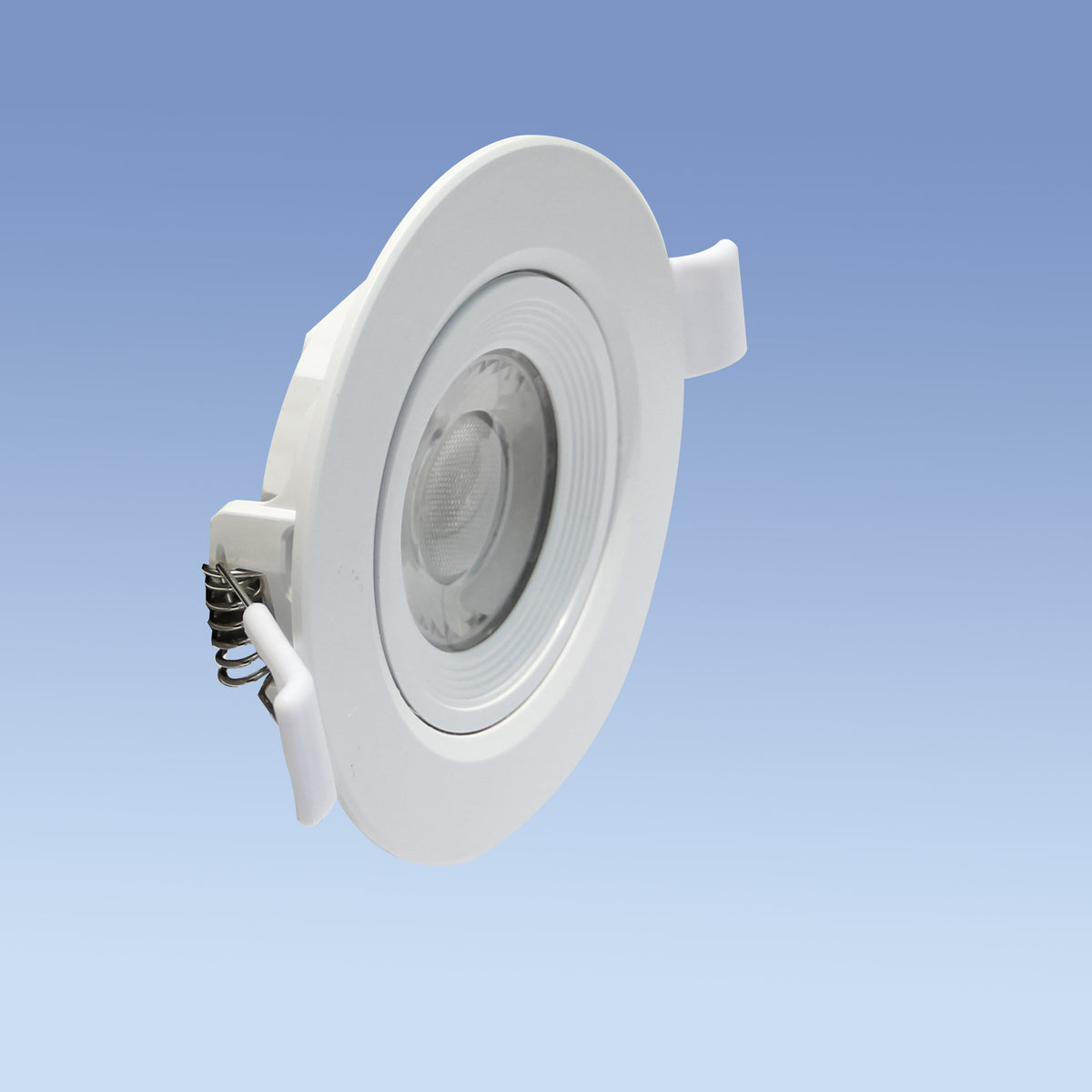 Foco LED embutido móvil L.A.POWER blanco y redondo con cabezal orientable y clips de resorte