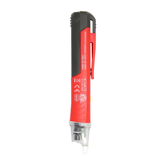 Cara posterior del detector UT12D-ROW con los rangos de sensibilidad HIGH 90-1000V y LOW 24-1000V