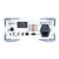 Multímetro de banco UNI-T UT8805E, blanco y gris, panel trasero con el selector de tensión, la entrada de poder y los puertos USB, LAN y RS-232