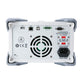 Fuente de poder programable UNI-T UDP3305S, blanca y gris, panel trasero con el ventilador, la entrada de poder y los puertos USB, LAN y RS-232