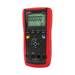 Calibrador de temperatura UNI-T UT701, rojo y negro, vista en ángulo desde la derecha
