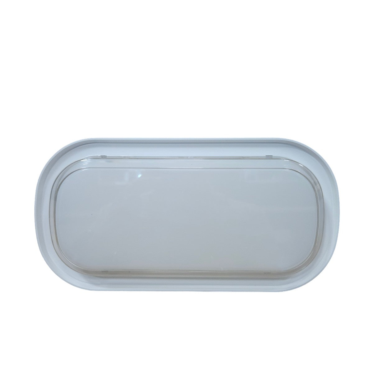 Foco LED tortuga oval 18W de L.A.POWER de frente, con carcasa blanca ovalada y difusor gris